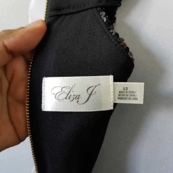 SOLD 💫Eliza J. Black Sequin Midi Dress 12 (NWT) - Picture 7 of 8